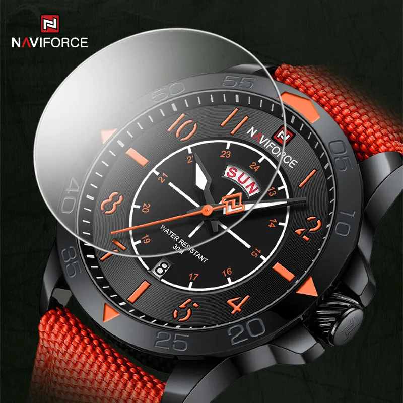 Original Brand NAVIFORCE New Design Fashion Casual Watches for Men Luxury Waterproof Nylon Strap Quartz Wristwatch Reloj Hombre