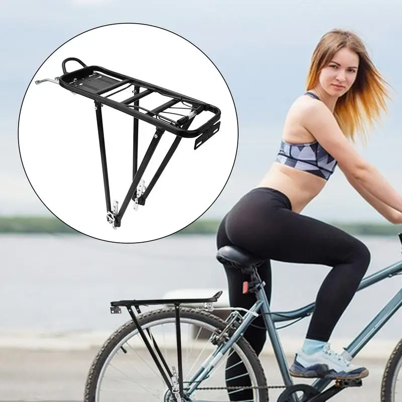 Cycling Cargo Rack 77lbs Sturdy Pannier Rack Solid Bearings Adjustable Luggage Cargo Rack Sturdy Pannier Rack Luggage Carrier