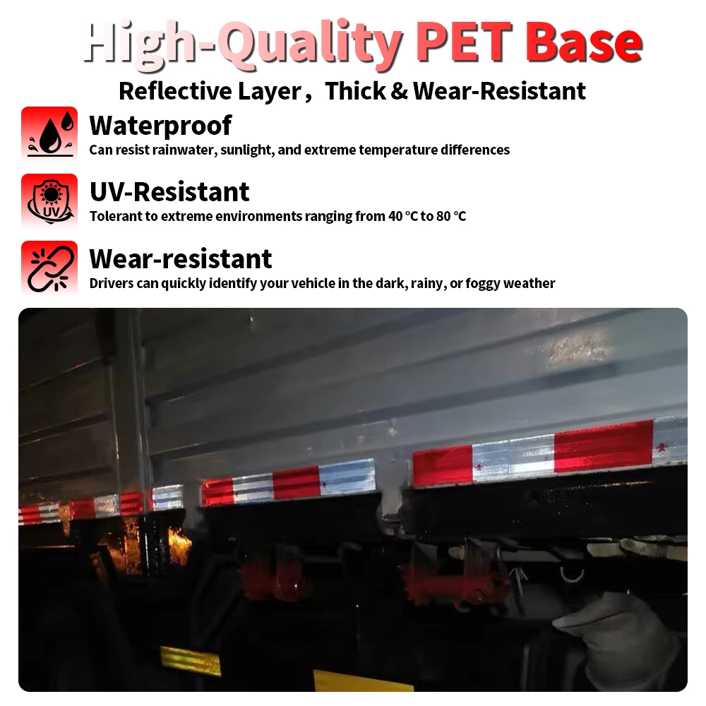 10/3/1M Reflective Material Left Right Red White Tapes Waterproof Self-Adhesive Reflectors Safety Conspicuity Stickers For Cars
