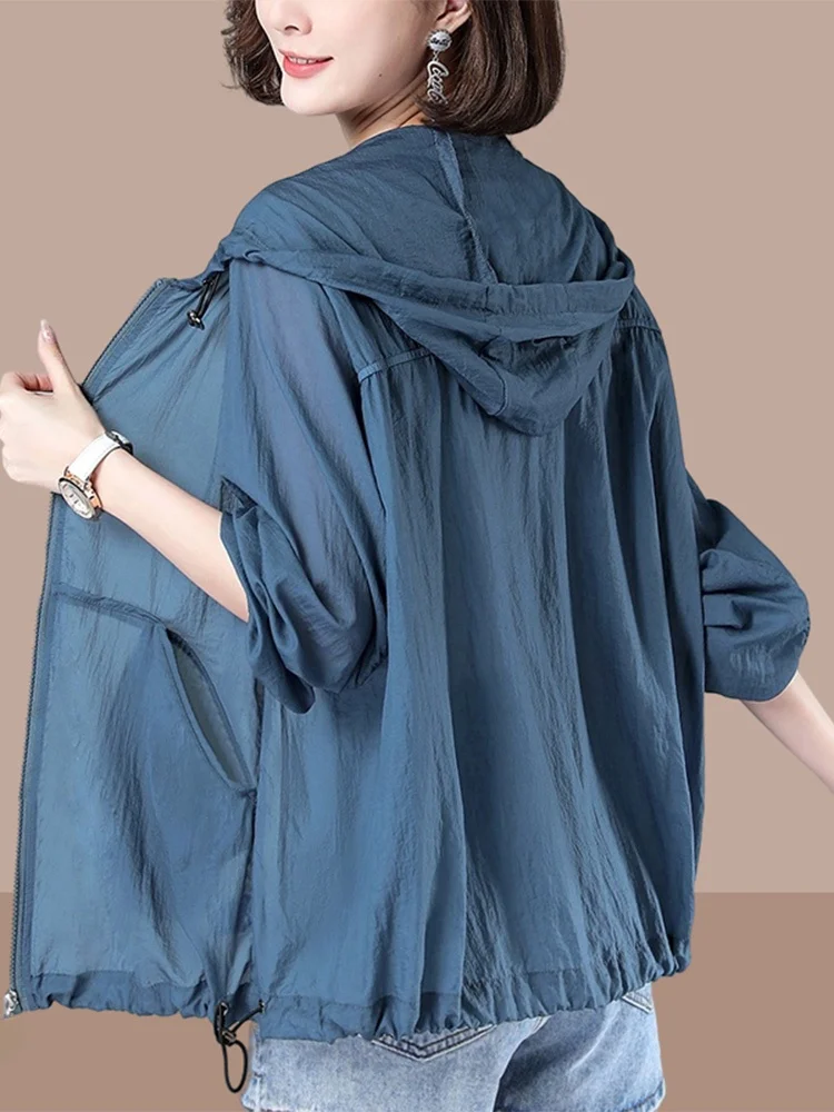 Loose Lightweight Women's Sun Protection Clothing Spring Autumn Summer Breathable Versatile Outerwear Mom Cardigan