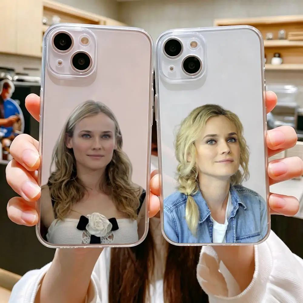 

Diane Kruger Shatterproof Transparent Printed Phone Case For iPhone 11/12/13/14/15/16/17 Plus, Pro, Pro Max & Air