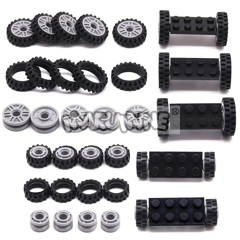 MARUMINE 70 قطعة اللبنات عجلة الإطارات MOC الطوب سيارة المسار أجزاء السيارة الملحقات 40687 42610 92402 61254 56902 متوافق #6