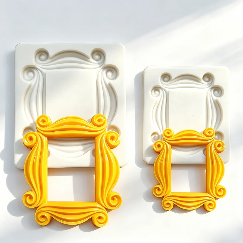 Photo Frame Mirror Silicone Mold Resin Tools Sugarcraft Cupcake Baking Mold Fondant Cake Decorating Tools