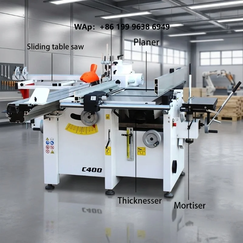 Sicar C400 Wooden Machine of Combinations 5 in 1 /wood Combined Machine 7 Professional Operations