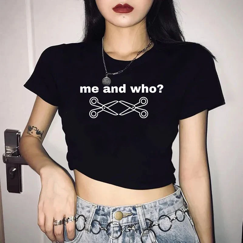 เสื้อครอปท็อปสไตล์วินเทจสตรีทแวร์ฮิปฮอปสุดชิค ลายพิมพ์ตัวอักษรสร้างสรรค์สไตล์ฮาราจูกุ เสื้อยืดลำลองเซ็กซี่สำหรับผู้หญิง ความรู้สึกความสวยงามแบบยุค 2000