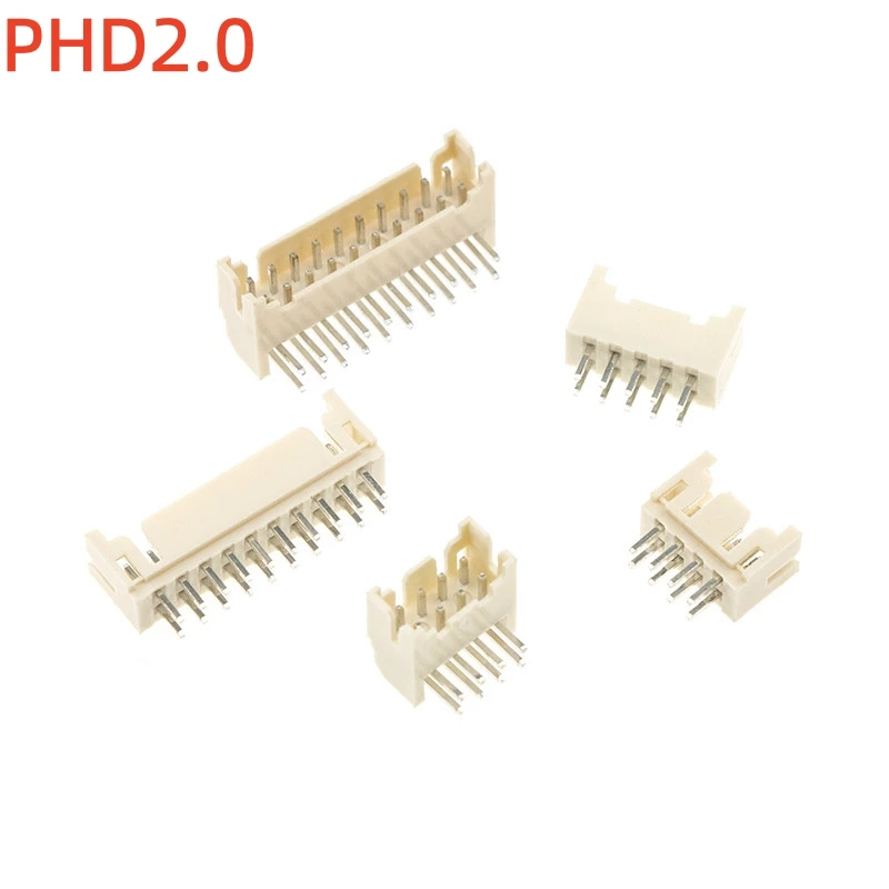 20PCS PHD2.0 Double Row Connector Pitch 2MM Straight Bent Pin Holder 2*2/3/4/5/6/7/8/9/2x 10p Socket