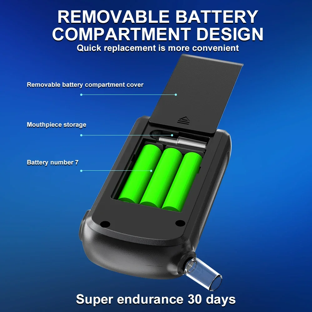 جهاز اختبار شرب الكحوليات الرقمي المهنية كاشف الكحول الكحول الشرطة Alcotester شاشة الكريستال السائل اختبار القيادة في حالة سكر للمنزل