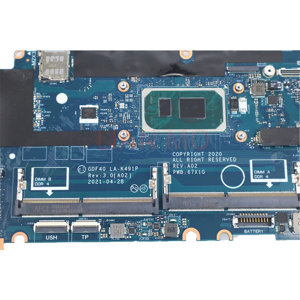 LA-K491P UNTUK Dell Latitude 5420 Motherboard Laptop dengan CPU: i5-1145G7 i7-1185G7 FRU:01M3M4 M51J7 05054ccv