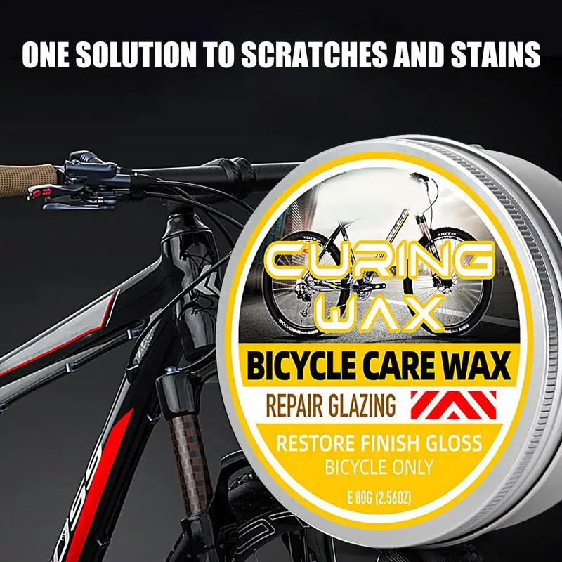 80g Bicycle Maintenance Wax Anti-Dirt Mountain Bike Lubricant Scratch Remover Paint Polishing Solid Wax Bike Repair Oil Tool