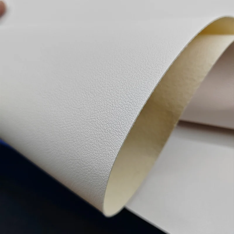 Good White High Density PU Leather Small Sheep Pattern Faux Real Leather Fabric Sewing Material for Sofa DIY Bag/Car Seat