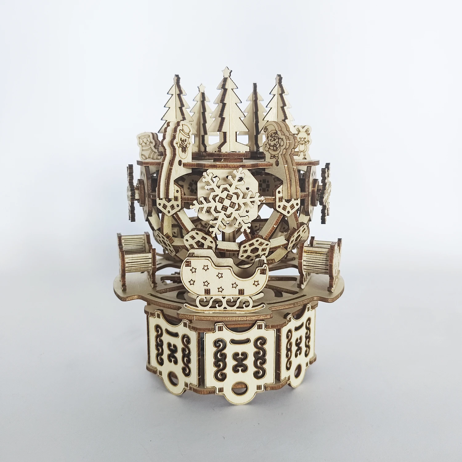 

3D деревянная головоломка Рождественская елка Музыкальная шкатулка DIY украшение дома для фестивалей, свадеб и офисных выступлений | Улучшает пространство/