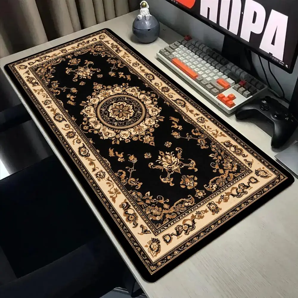 Vintage carpet patterns Mouse Pad Desk Mat with Stitched Edge XXL Mousepads Rubber Anti-slip Gamer Keyboard Rug Gaming Mats