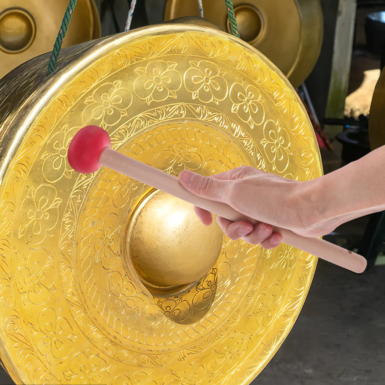 

1pcs Big Gong Mallet Durable Wood Rubber Traditional Design Comfort Grip Store Percussion Instrument Parts Kids