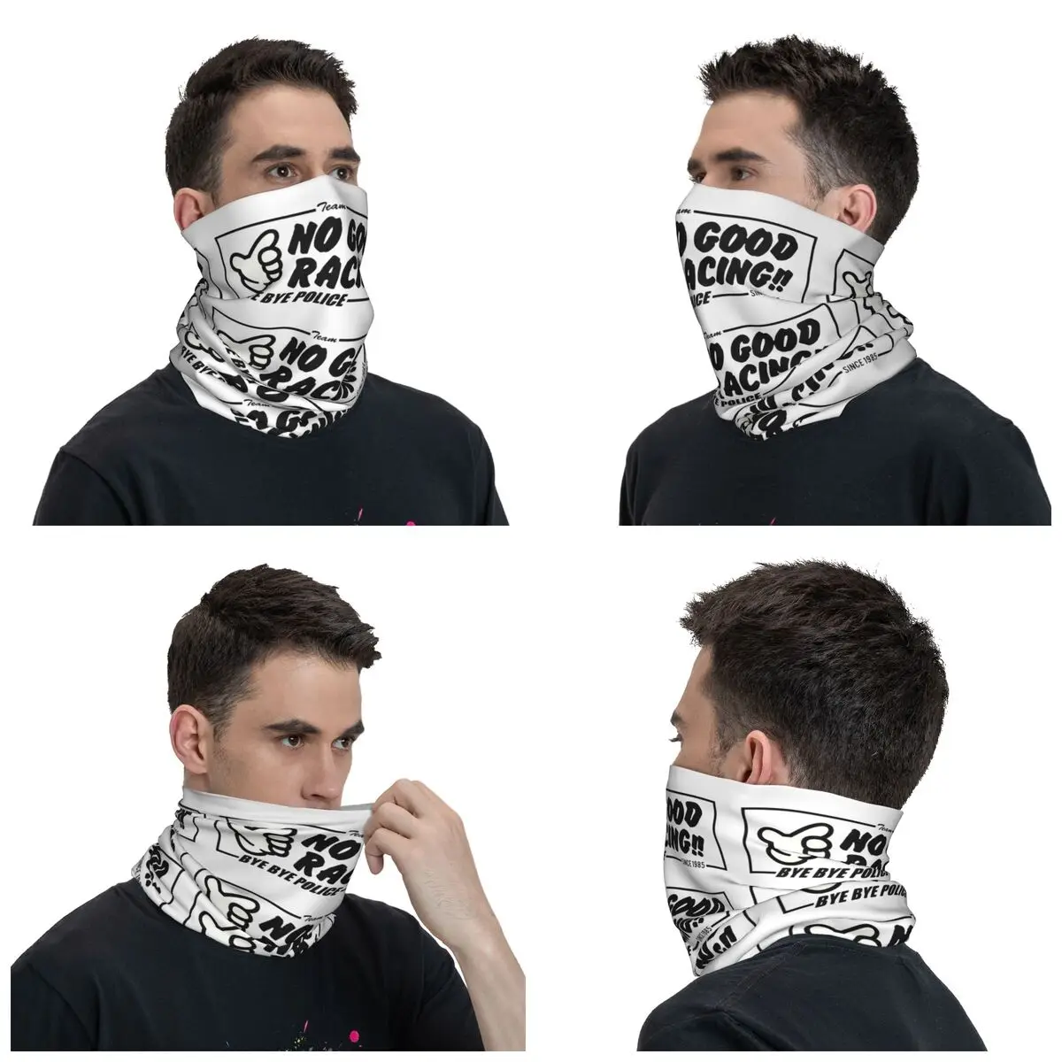 No Good Racing JDM Japanese Bandana Neck Cover Printed Mask Scarf Multi-use Balaclava Cycling for Men Women Adult Breathable image 3