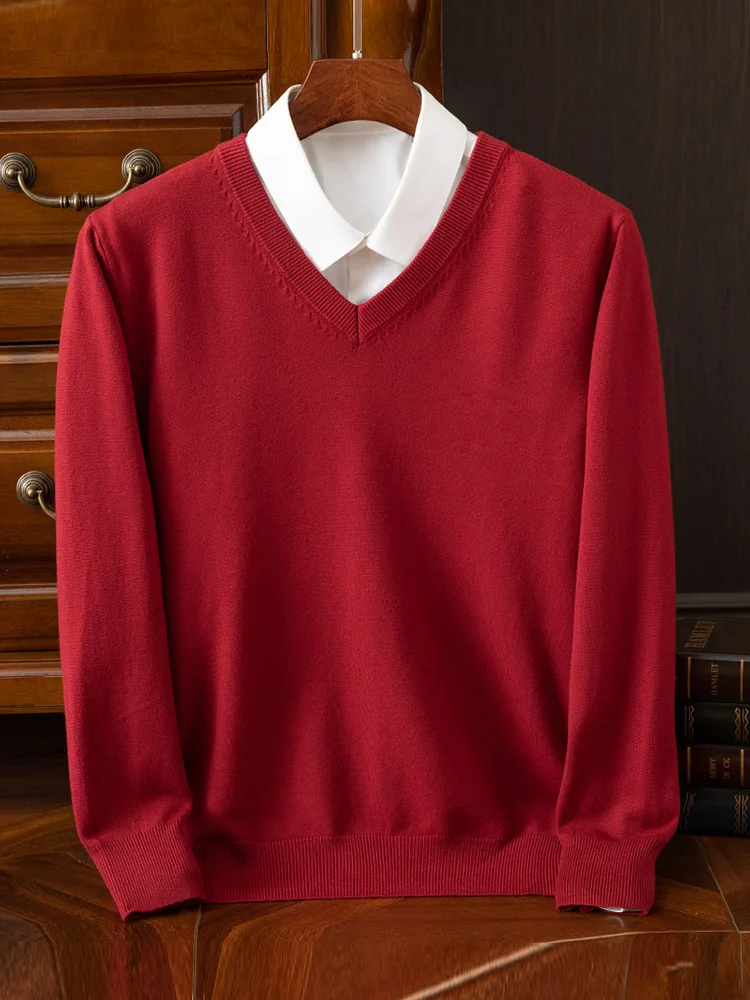 Choice Men's Long-sleeved Sweatshirts Smart Casual Business T-shirts Male Solid Color Pullover Basic Knitwear Pullover Tops