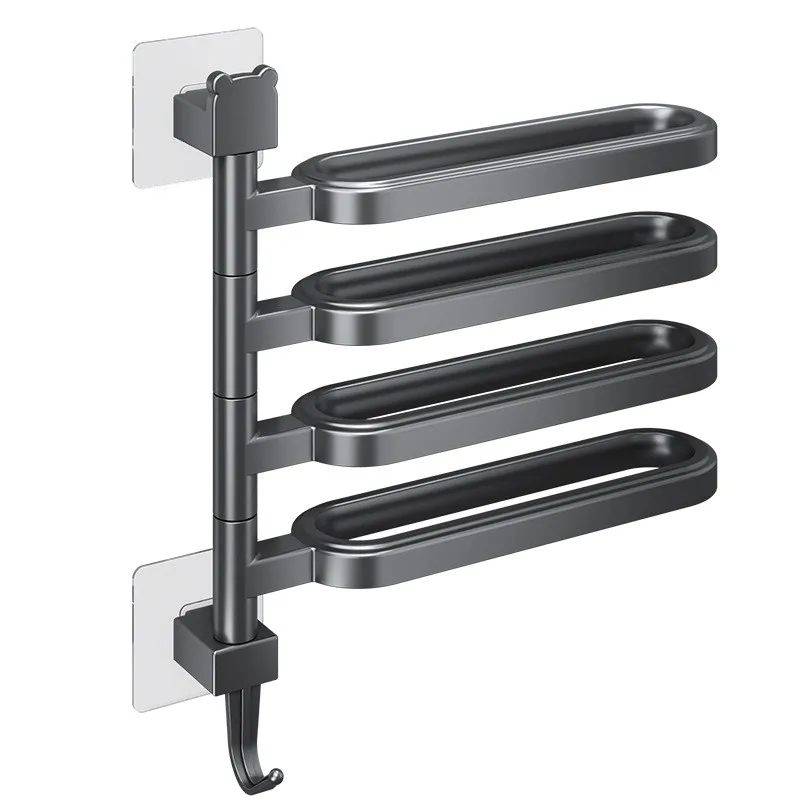 A11E-No-Drill Rotatable Multi-Bar Towel Rack For Bathroom Storage Multi-Bar Towel Rack Bathroom Storage Rack Bath Towel Rack