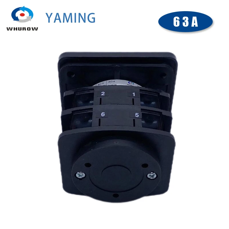 YMW27-32A/63A Rotary Cam Switch ON-OFF-ON Three Positions 1-3 Poles Silver Contact Changeover Selector