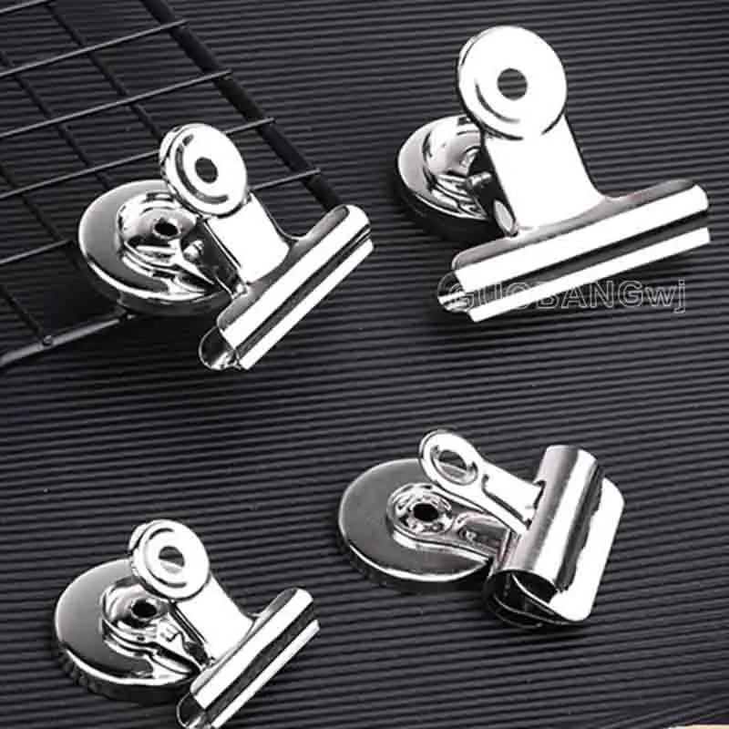 Stainless Steel Powerful Magnetic Clips Ferrite Magnet Silver Office Home Fridge Label Holder Corrosion-Resistant