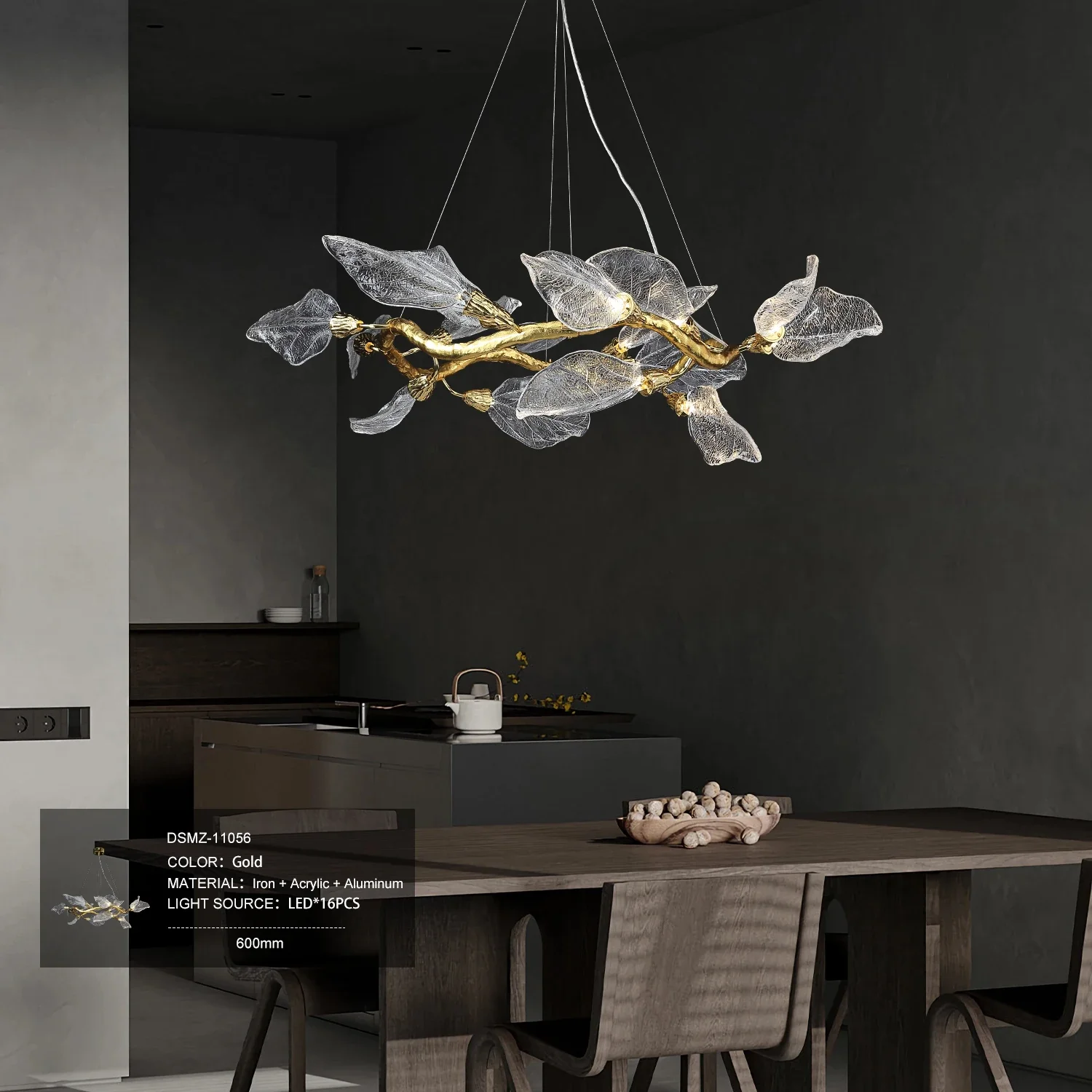 2025 Post-Modern Leaf Pendant Chandelier Above Dining Table Luxury Living Room French Resin Leaf Ceiling Pendant Lamp Kitchen Be