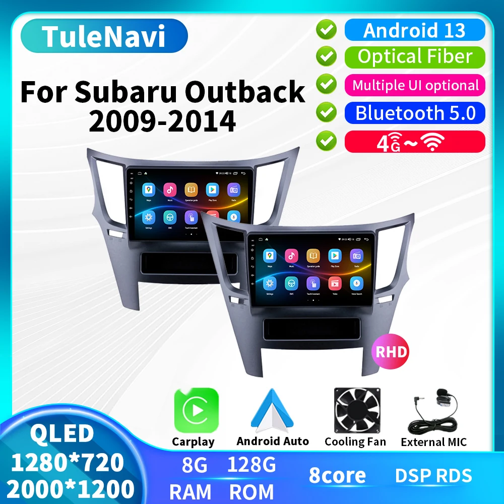 T7plus 2000*1200 Screen For Subaru Outback 2009 - 2014 Car Radio Navigation Multimedia Player GPS Carplay Android Auto