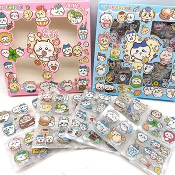 100 個 Chiikawa 川アニメおもちゃステッカーかわいい透明アップリケコンピュータスケートボード DIY 装飾アクセサリークリスマスギフト