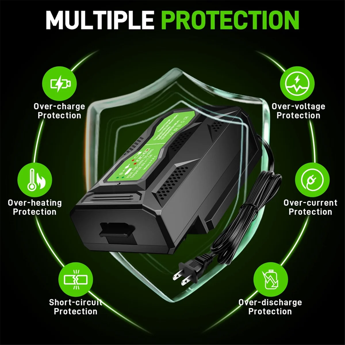 2025+ Portable Mini Battery Charger for EGO 56V Battery CH3200 CH5500 CH2800D CH2100 Replace for EGO 56 Volt Charger US PLUG