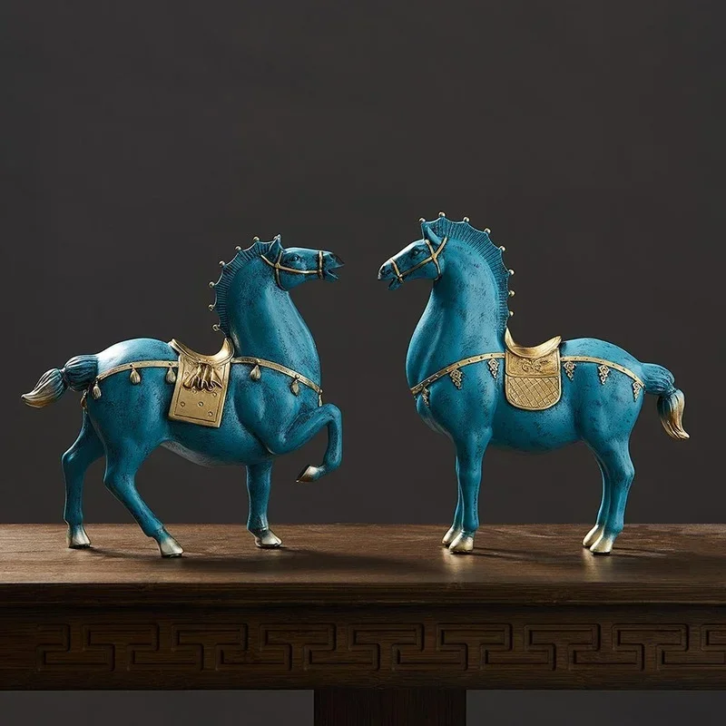 Sculpture de cheval Dengshui, accessoires de décoration pour la maison, Style chinois, pour le salon, pour le bureau, cadeaux de pendaison de