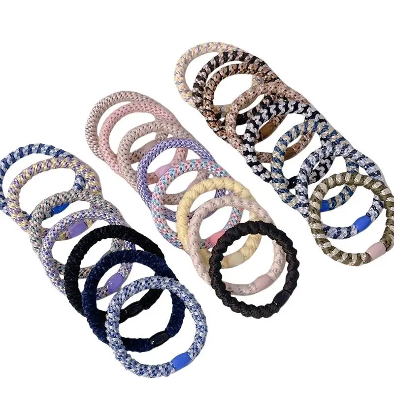 10PCS Hair Ties Twisted Knitted Rubber Bands Basic Elastic Hair Band Durable Ponytail Holder Women Hair Accessories