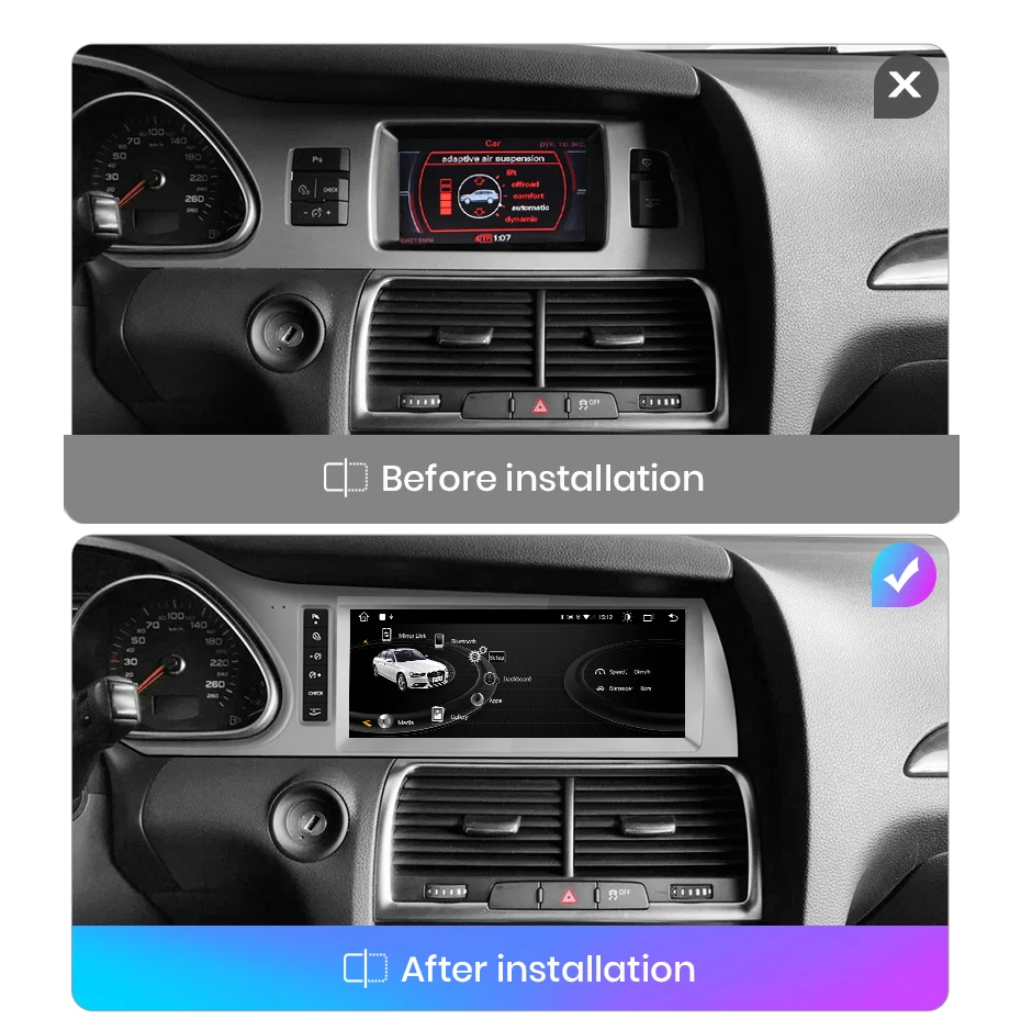 Junsun Kabelloses CarPlay und Android Auto Autoradio für Audi Q7 4L 2005-2015 MMI 2G 3G Intelligentes System Stereo 4G GPS-Navigation Multimedia-Player Touchscreen – Detail 5