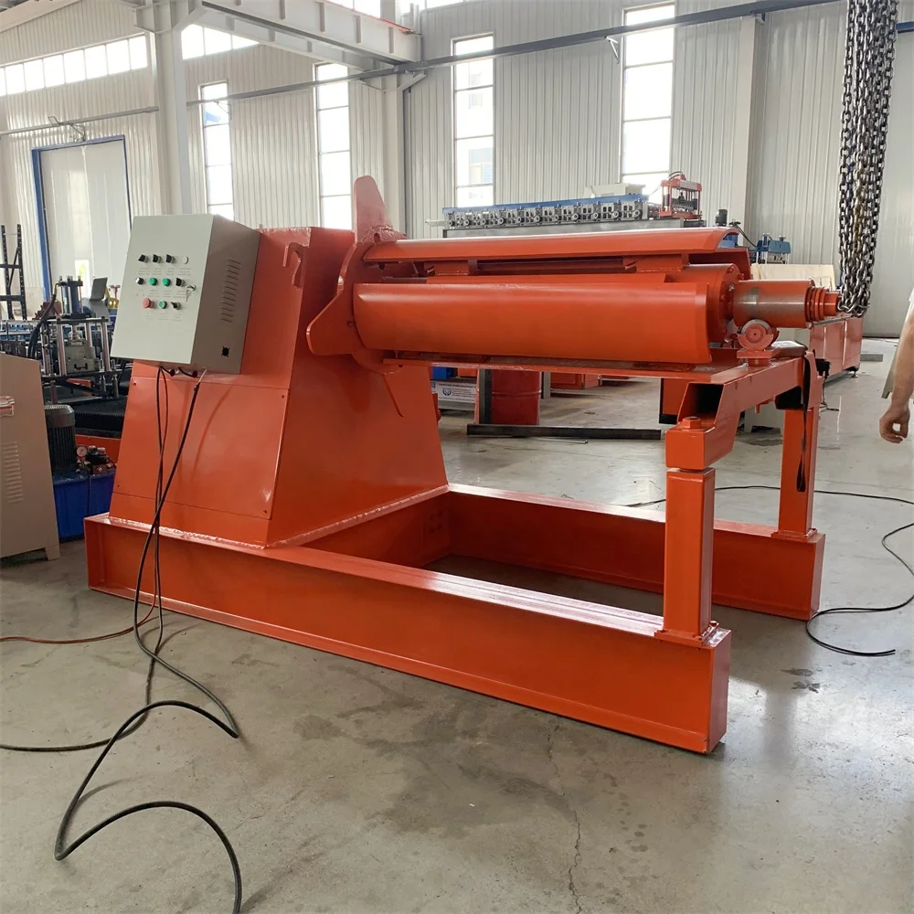 5 Tons Fully Automatic Hydraulic Steel Coil Decoiler with Movable Loading Trolley