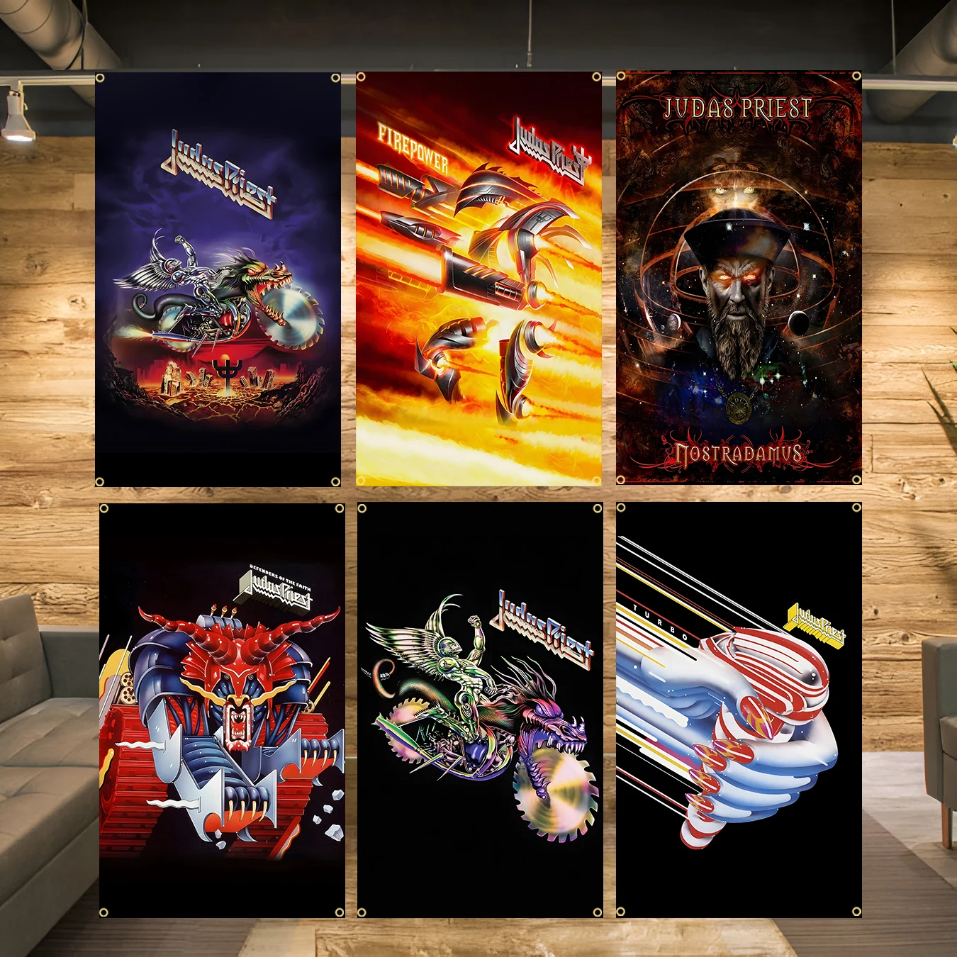 3x5Ft J-Judas P-Priest Heavy Rock Band Flag Polyeste Printing Banner for Garage Wall Art Out Door Decoration With Grommet