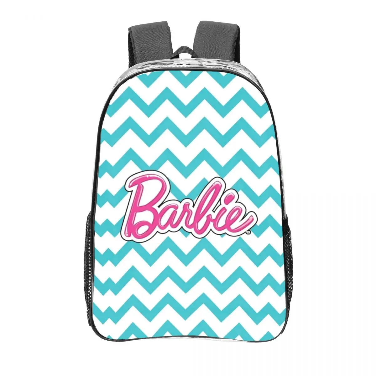 Barbie Water-Resistant Clear Backpack - 16-Inch Transparent Design for Easy Security Checks and Organized Storage