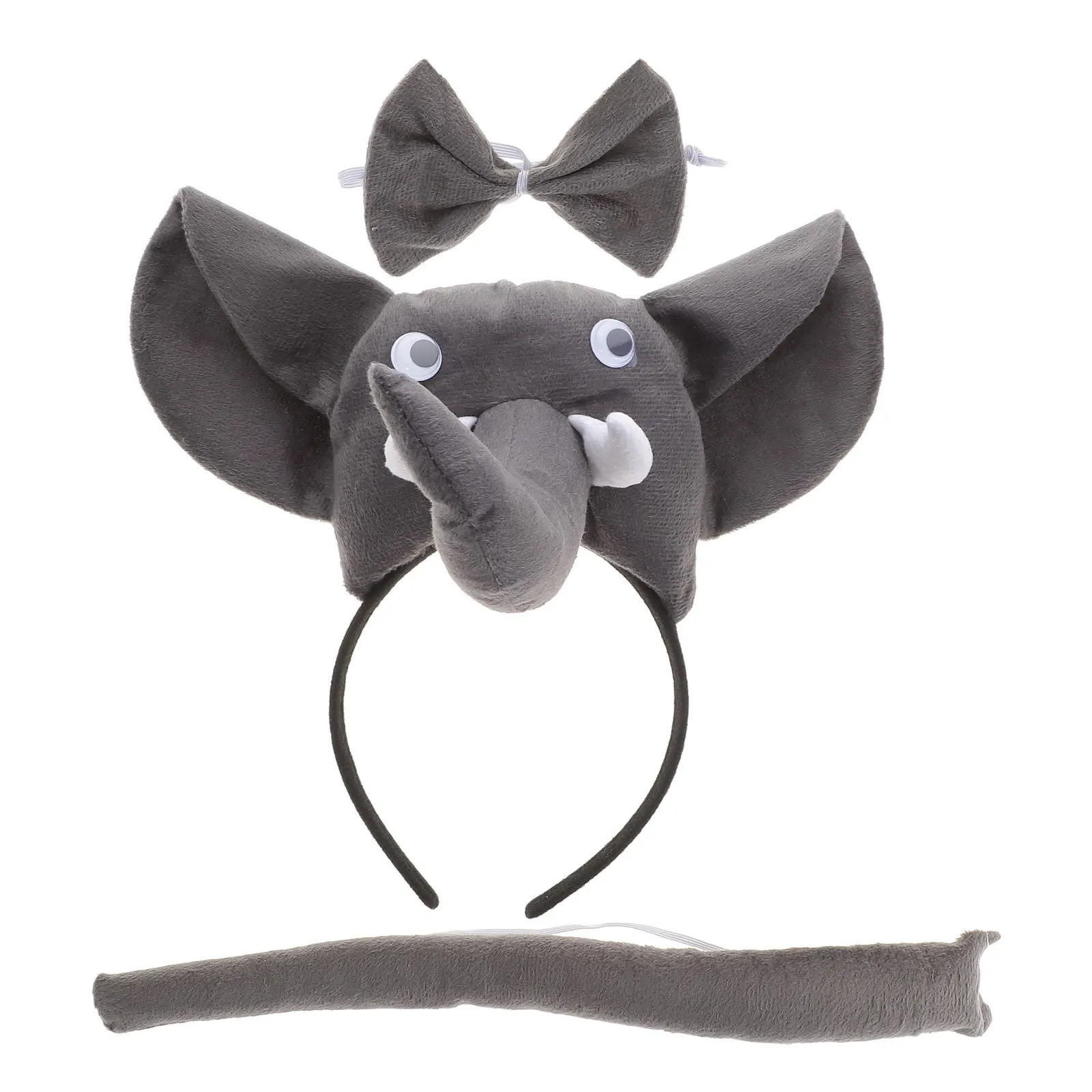 1 satz 1 Set Elefanten Ohren Stirnband Schwanz Fliege Für Kinder Kostüm Karneval Party Festival Decor Zubehör Tier Cosplay Requisiten