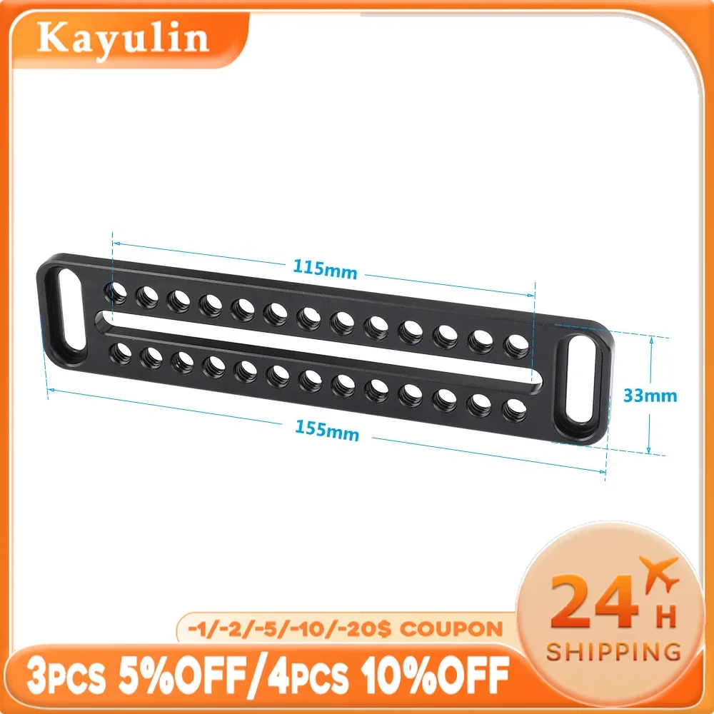 

Kayulin Camera Long Cheese Plate 1/4"-20 Mounting Platform For DSLR Camera Cage Kit DIY Configuration (Universal Use)