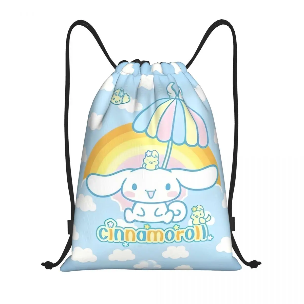حقيبة ظهر رياضية برباط كرتوني من سانريو سينامورول مخصصة للنساء والرجال حقيبة تسوق أنيمي لطيفة