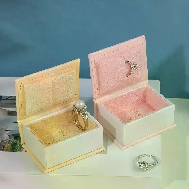 Book Shaped Travel Jewelry Case Display Holder Flip Cover Necklace Bracelet Ring Earring Pendant Storage Portable Jewelry Holde