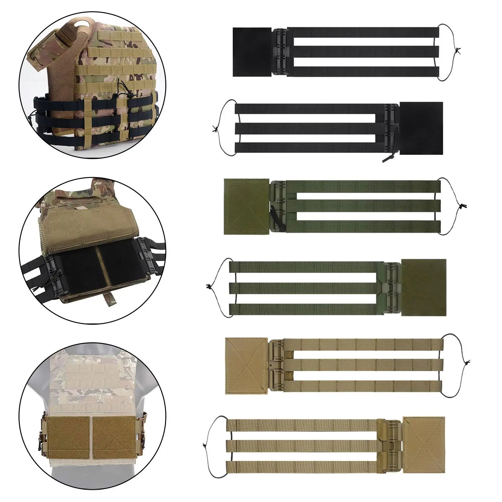 Nylon Three Band Quick Release Vest Strap Universal Gear Easy Install Buckle for Outdoor Sports Enthusiasts