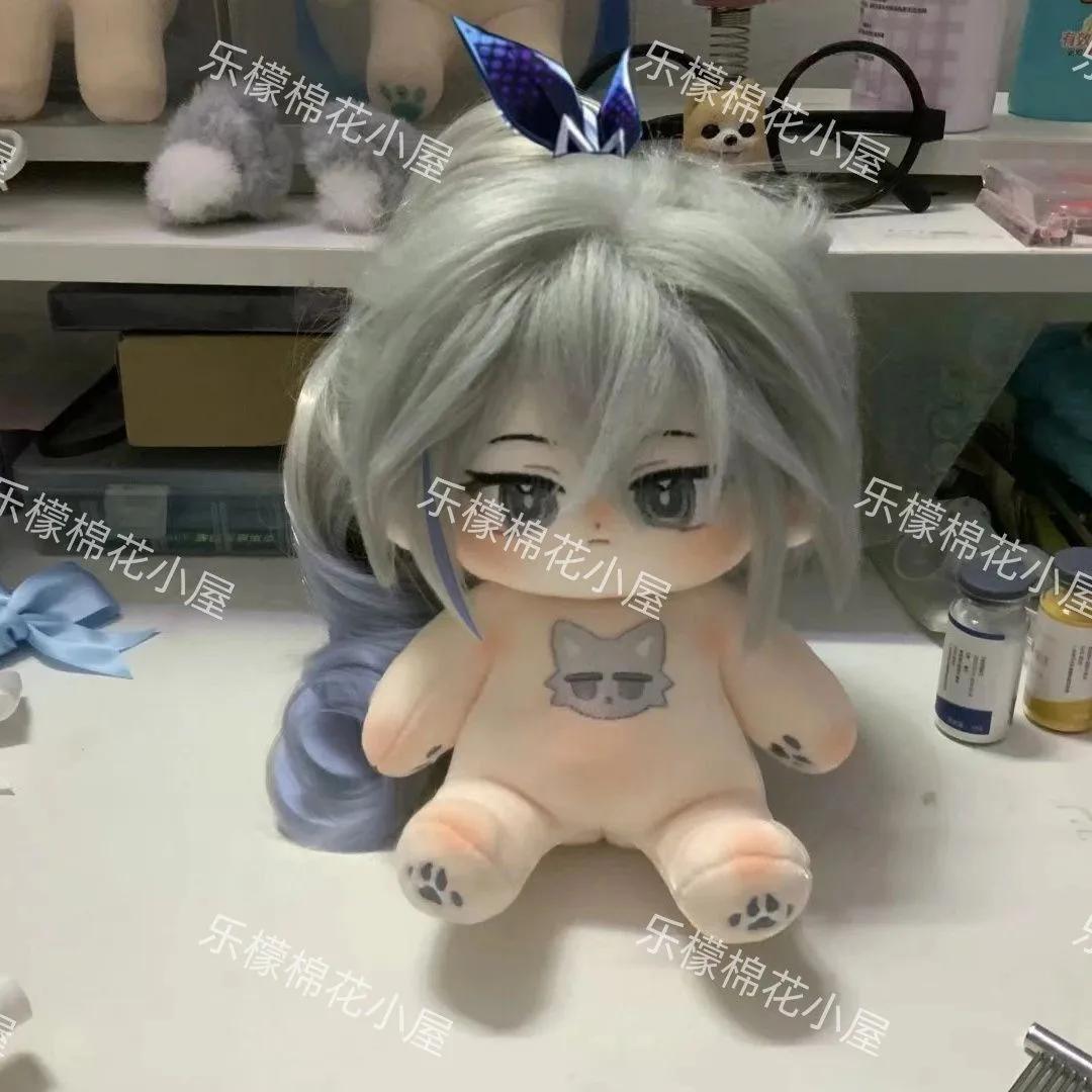 Anime Honkai: Star Rail Silver Wolf Cosplay 20cm Fluffy Cotton Doll Hairpiece Cartoon Maumet Puppet Naked Baby Adorn Xmas Gift