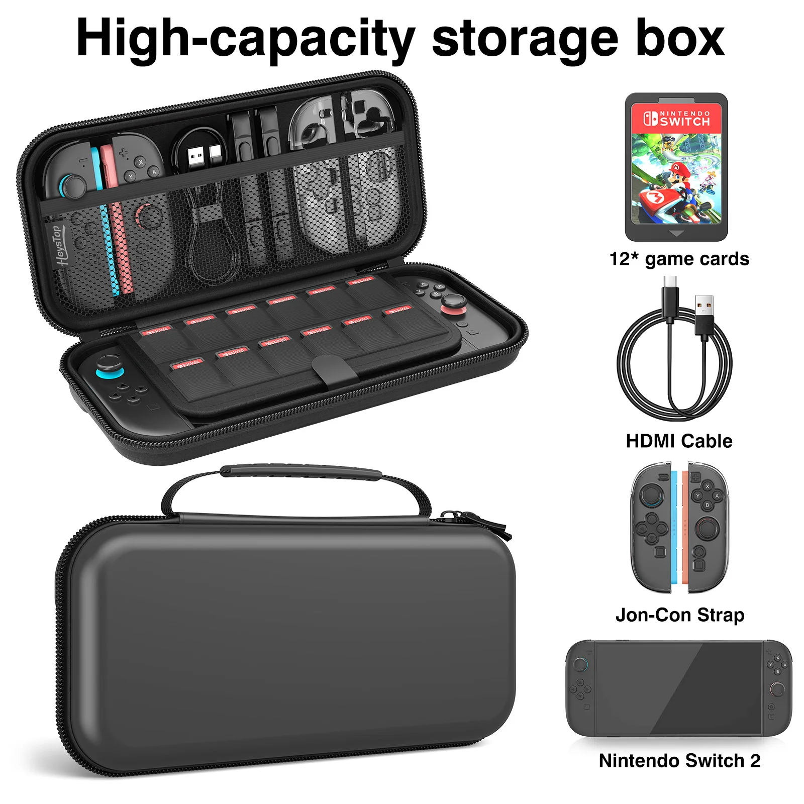 For Switch 2 Case, Portable Switch 2 Travel Case, with Large Storage Space, Adopts Eva Material, Durable Switch 2 Carrying Case