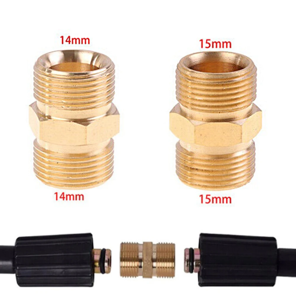 M22 Brass Hose Extension Connector Double External Thread For Connecting High Pressure Washer Hose Swivel Fitting Connector