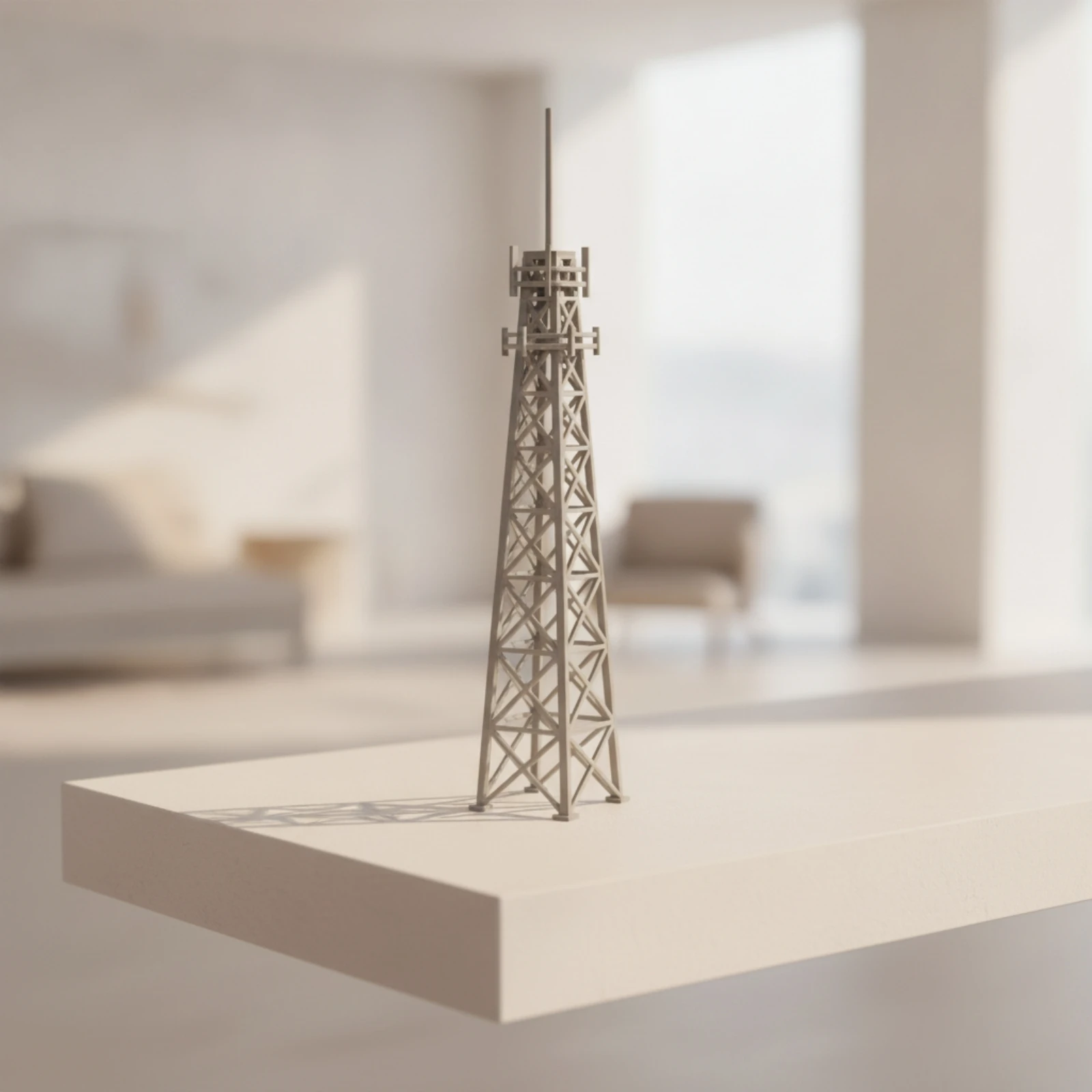 Transmission Mast Model Compact Footprint Communications Mast Model Lightweight for Diorama Builders, Sandbox Play