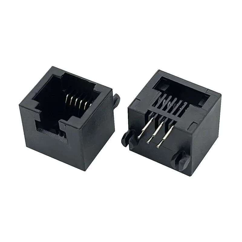 20PCS 5324 MINI RJ25 Network interface female RJ12 socket 6P6C Bending insert 90 degree horizontal with plastic foot RJ11