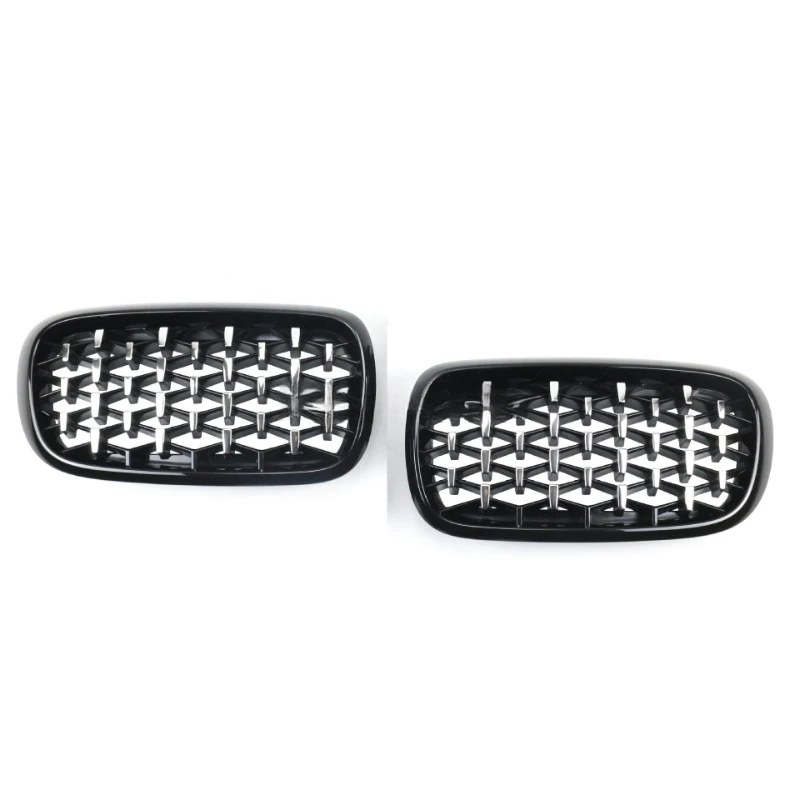High Quality Gloss Black Diamond ABS Kidney Front Mesh Grille Auto Upgrade Parts