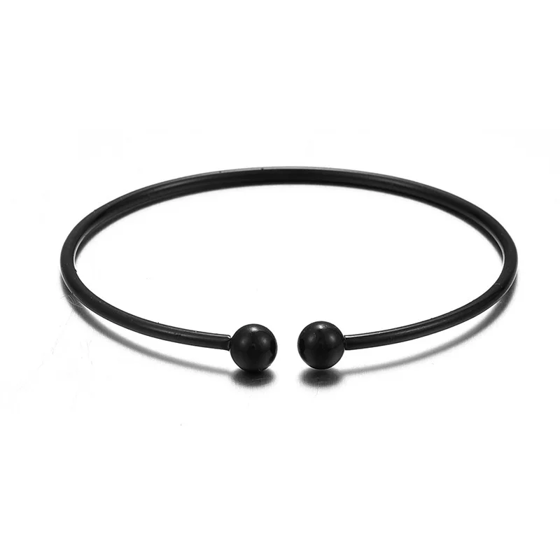 schoolgirl Sisters Fashion Classic stainless steel Italy bracelet with open C-shaped double bead bracelet as small gift for you