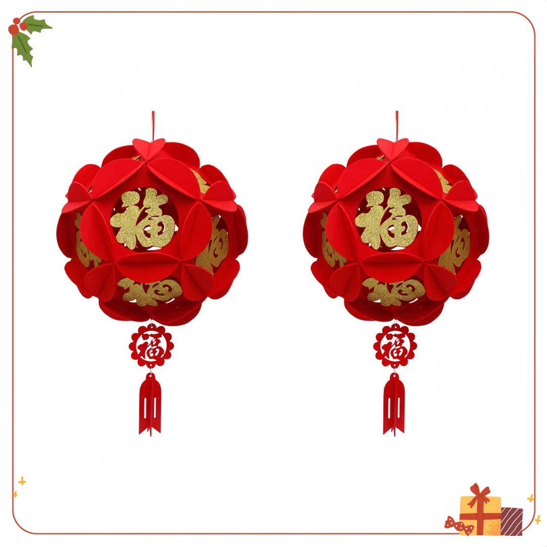 金色の福の赤い中国提灯 - 中国の旧正月の結婚式の装飾、12インチの祭りのお祝いのライト