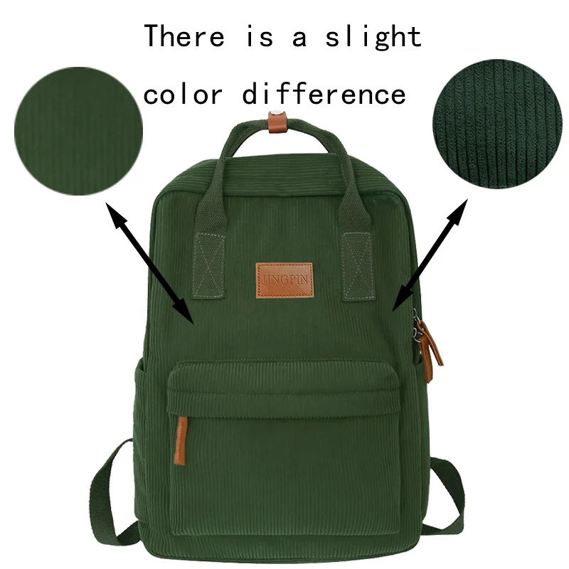 Sleek Stylish Corduroy Backpack Multi-Color Adjustable-Strap Lightweight for Daily Use Casual Functional Elegant Simple Bag