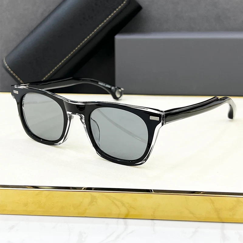 Japanese Handmade Quality Acetate Vintage Sunglasses Men Women Square Eyeglasses Designer Driving Travel Fashion Sun Glasses