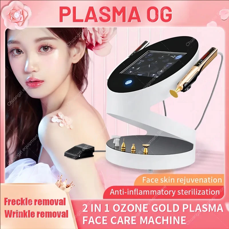 Plasma Pen Beauty Machine, 2 em 1, Anti-Envelhecimento, Tratamento da Acne, Spot, Mole Remoção, Pálpebra Lifting, Ozônio Spa Equipment, Novo