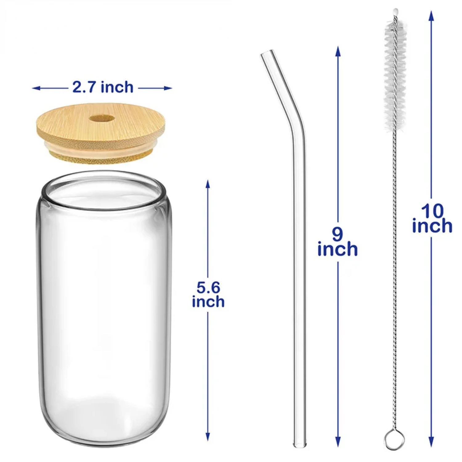 1/4Pcs 400ML Glass Cup With Wooden Lid And Straw Juice Drink Beer Mug Coffee Milk Transparent Water Cup Suitable  Parties