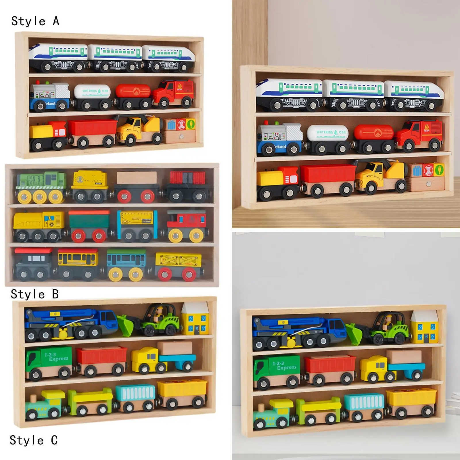 مجموعة القطارات الخشبية لعبة القطار التفاعلية للأولاد والأطفال والأولاد والبنات #2